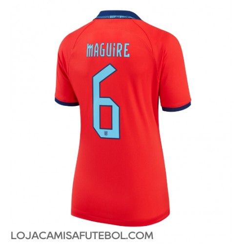 Camisa de Futebol Inglaterra Harry Maguire #6 Equipamento Secundário Mulheres Mundo 2022 Manga Curta